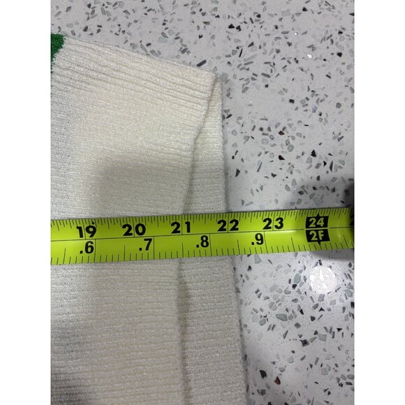 Sandro Polo Sweater Lilo Ecru/ Green Striped Pointelle Knit Size 4 luxury - Picture 5 of 7